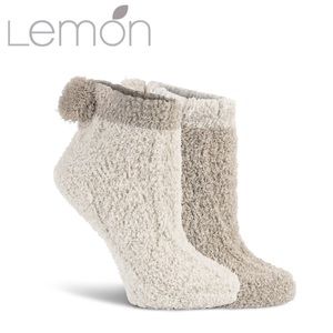 Lemon Cable Pom Foam Pad No Show Socks